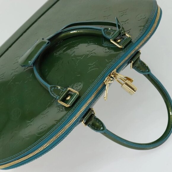 LOUIS VUITTON Monogram Vernis Alma GM Hand Bag Bluenuit LV Auth - Picture 7 of 16